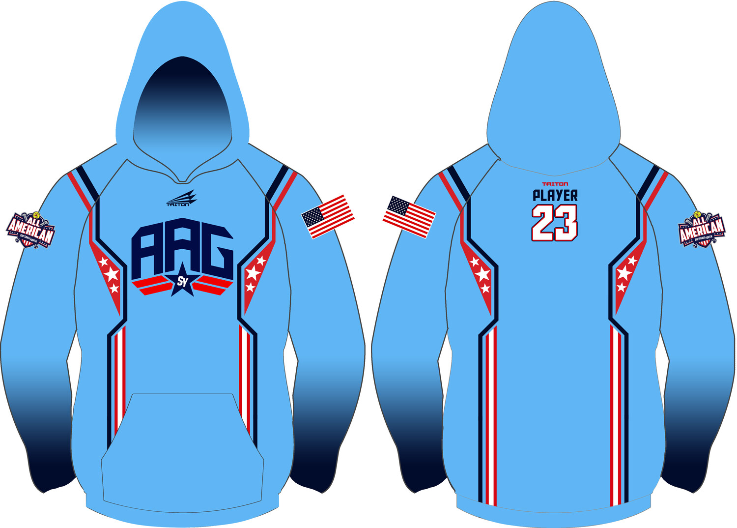 Softball Youth All-Americans 2022/2023 Custom Vulcan Hoodie #VH4