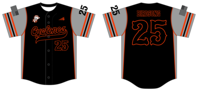 10u Cyclones Custom HexaFlex Baseball Jersey #J15b