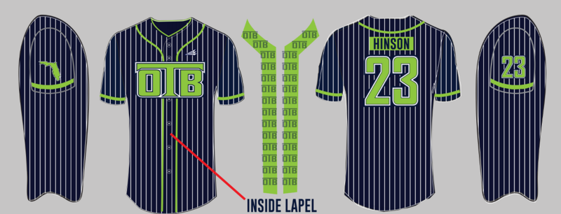 OTB Baseball Custom NanoDri Baseball Jersey #J1