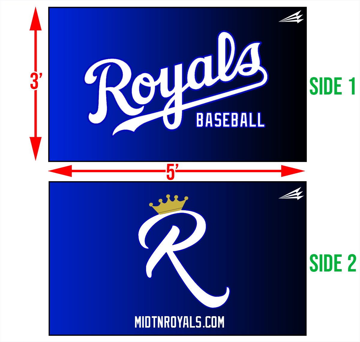 Middle Tennessee Royals Double-Sided 3'x5' Fan Flag #FF2