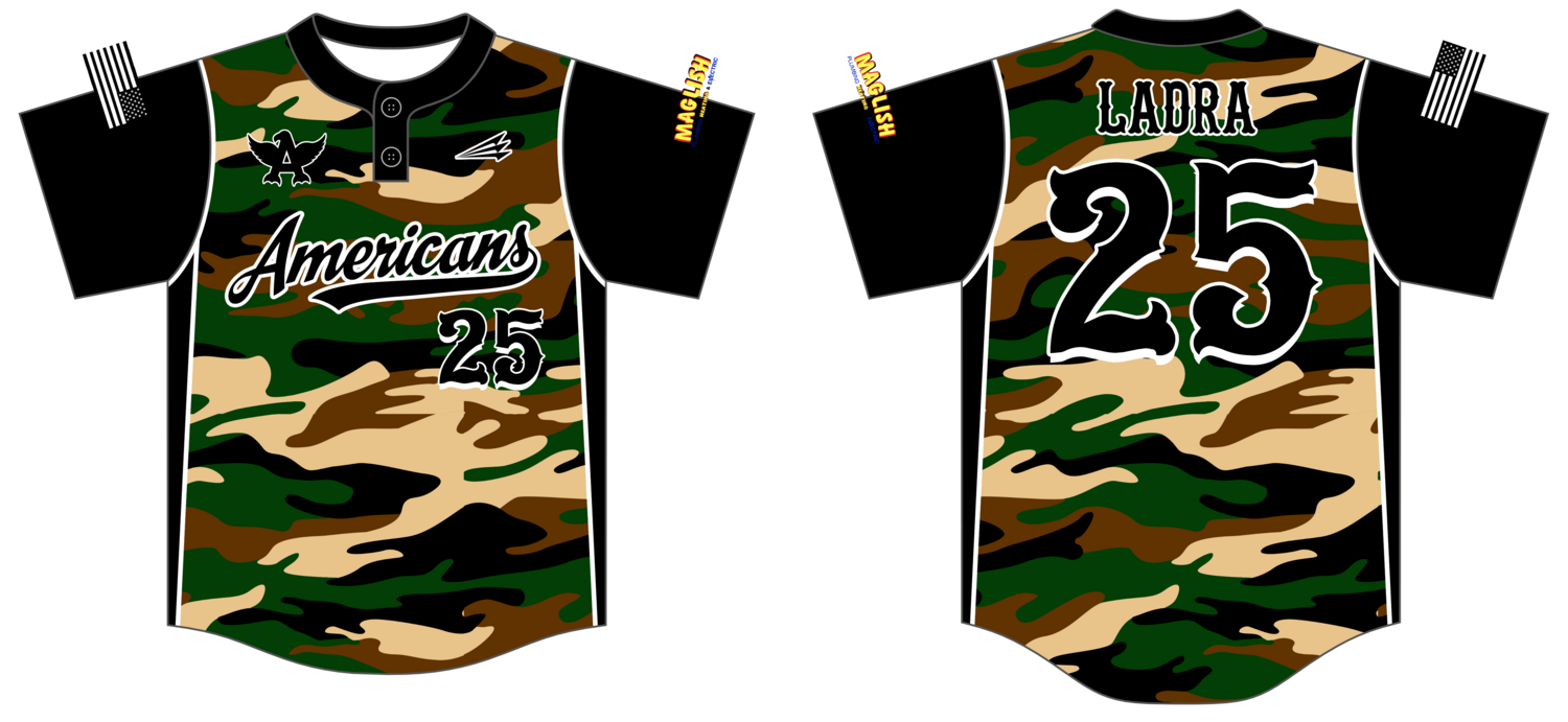 Americans Baseball (Ladra) Custom HexaFlex Baseball Jersey #J3b