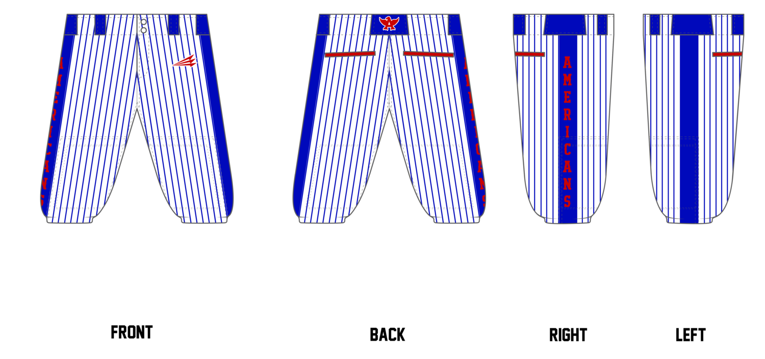 Americans Baseball (Ladra) CUSTOM Knicker Baseball Pant #BP1b