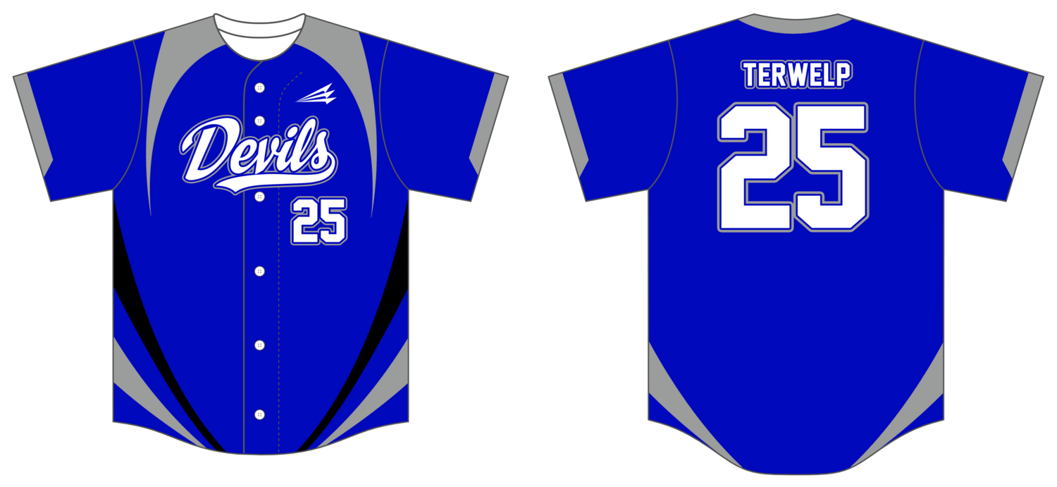 14u Devils Baseball Custom HexaFlex Baseball Jersey #J1D