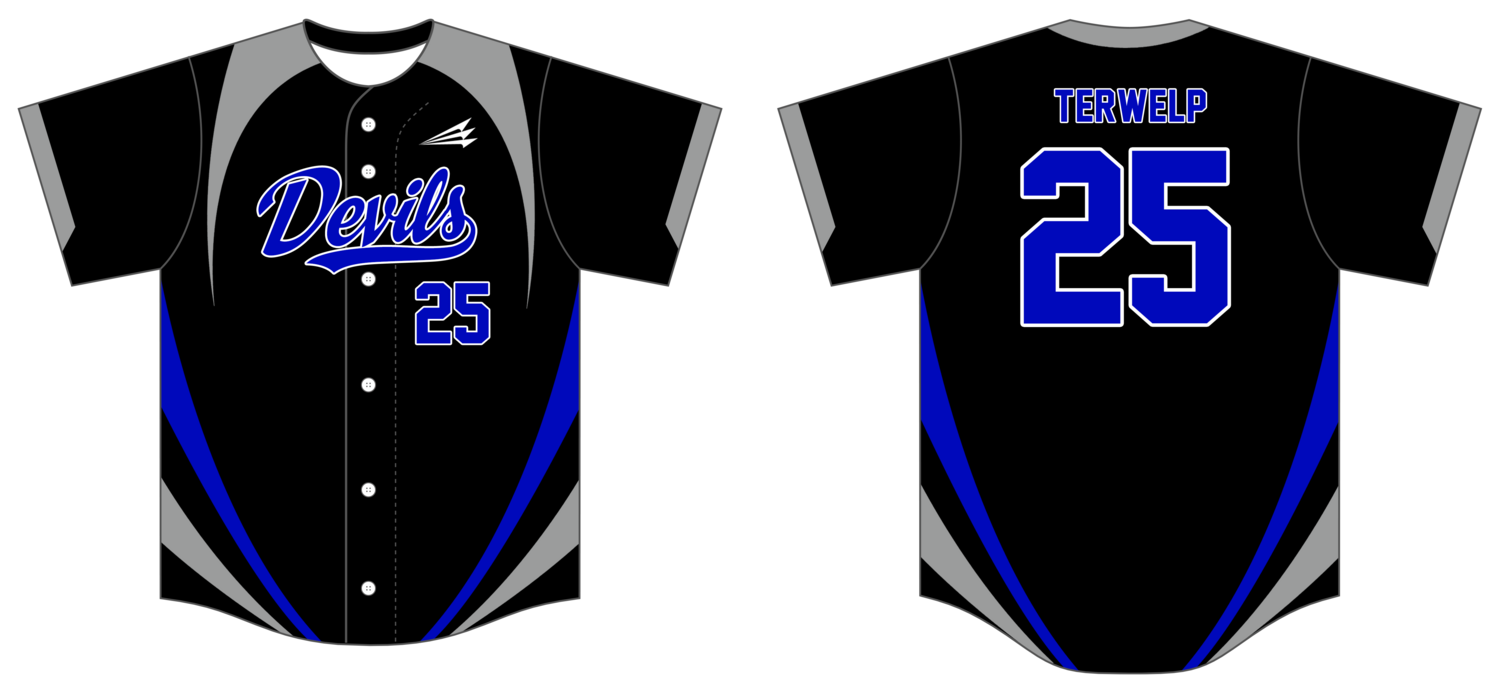 14u Devils Baseball Custom HexaFlex Baseball Jersey #J1