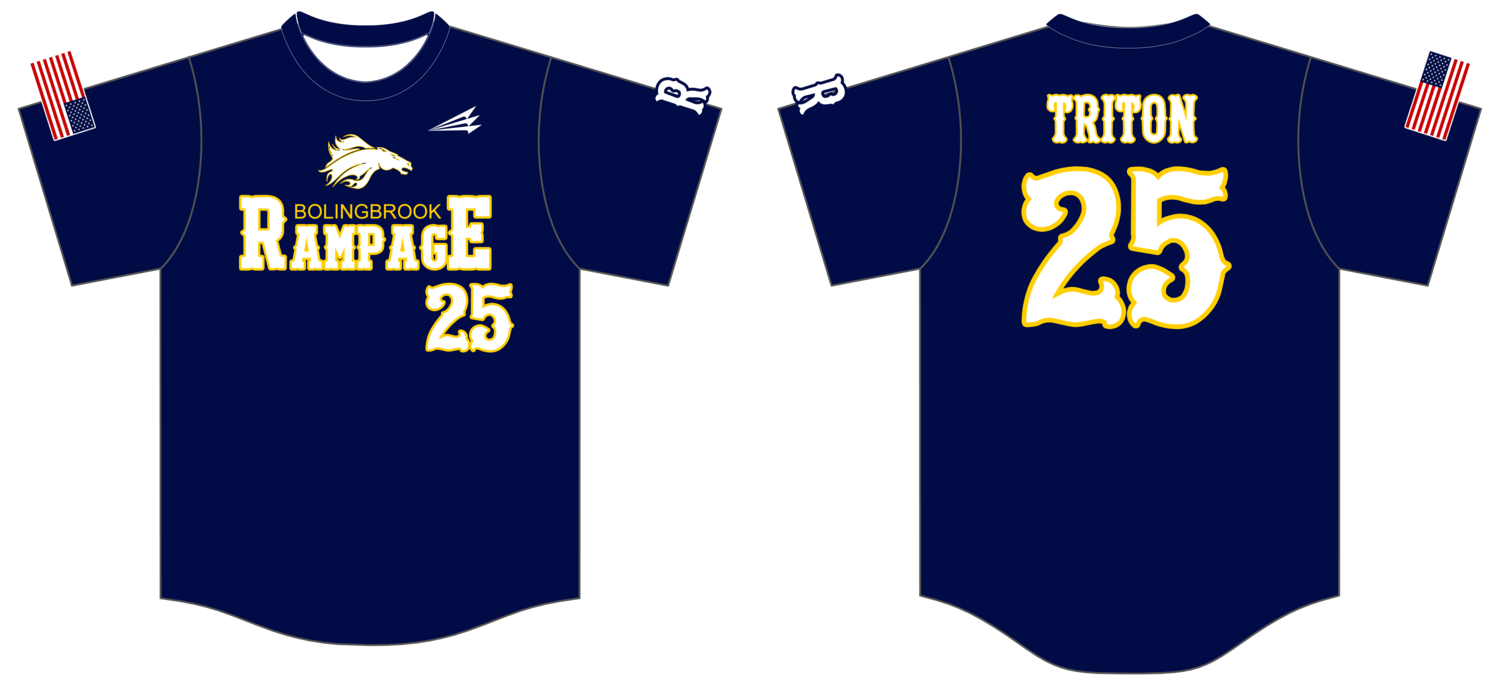 BOLINGBROOK RAMPAGE Custom HexaFlex Baseball Jersey #J2B