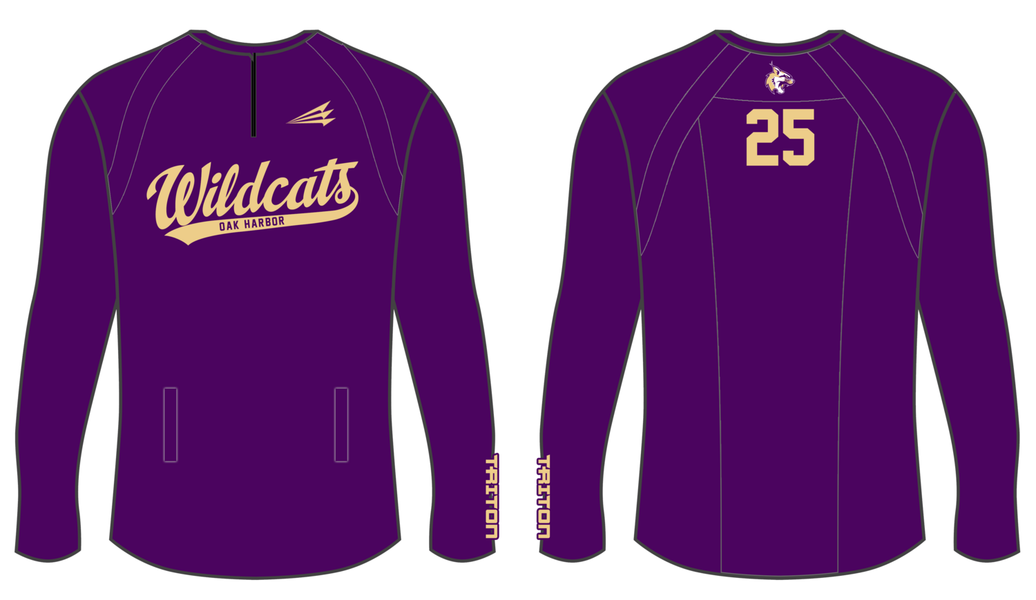 Oak Harbor Baseball Association Custom Longsleeve Cage Jacket #CC2A