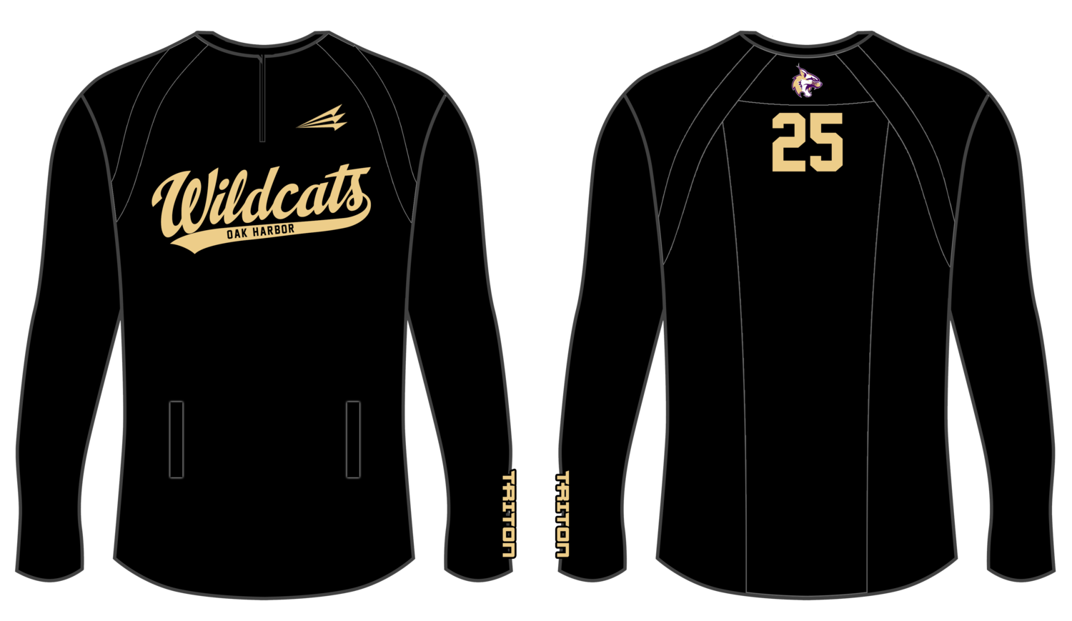 Oak Harbor Baseball Association Custom Longsleeve Cage Jacket #CC2B