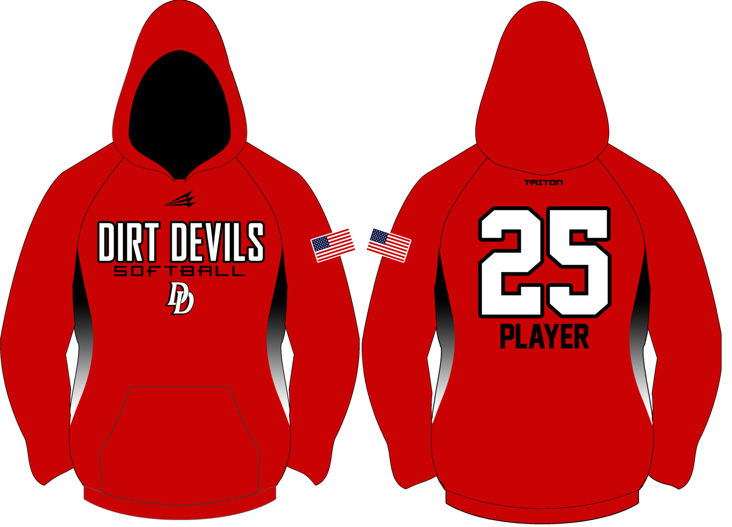 Clinton Dirt Devils Softball Custom Vulcan Hoodie #VH2