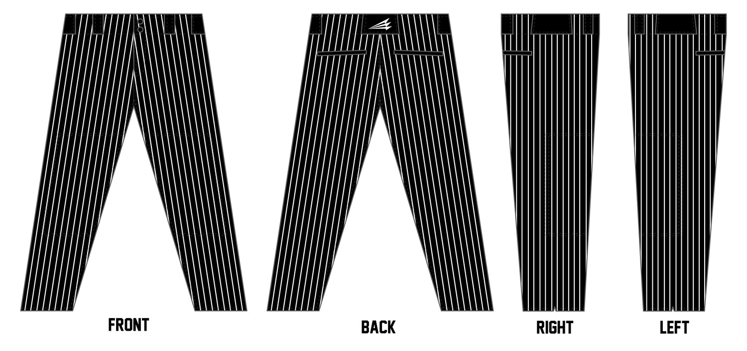 Black/White Custom Long Relaxed Baseball Pant