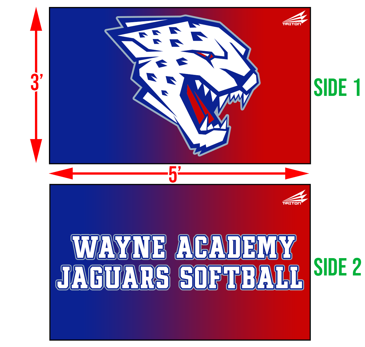 Jaguars (Andersen) Double-Sided 3'x5' Fan Flag #FF1