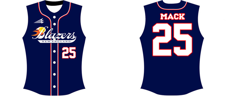 New England Blazers Baseball Custom Jersey Design #5