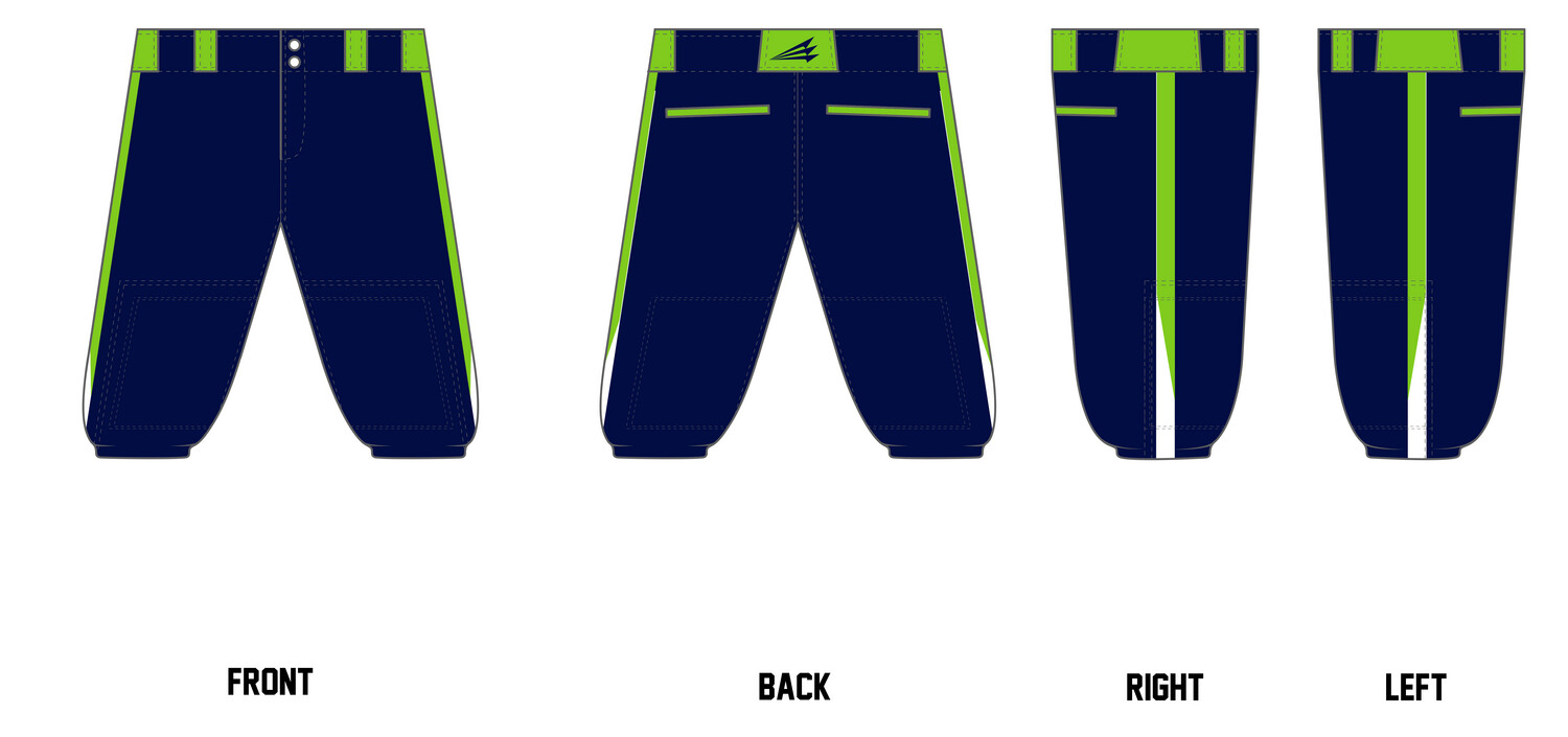 Navy/Lime/White Custom Knicker Baseball Pant