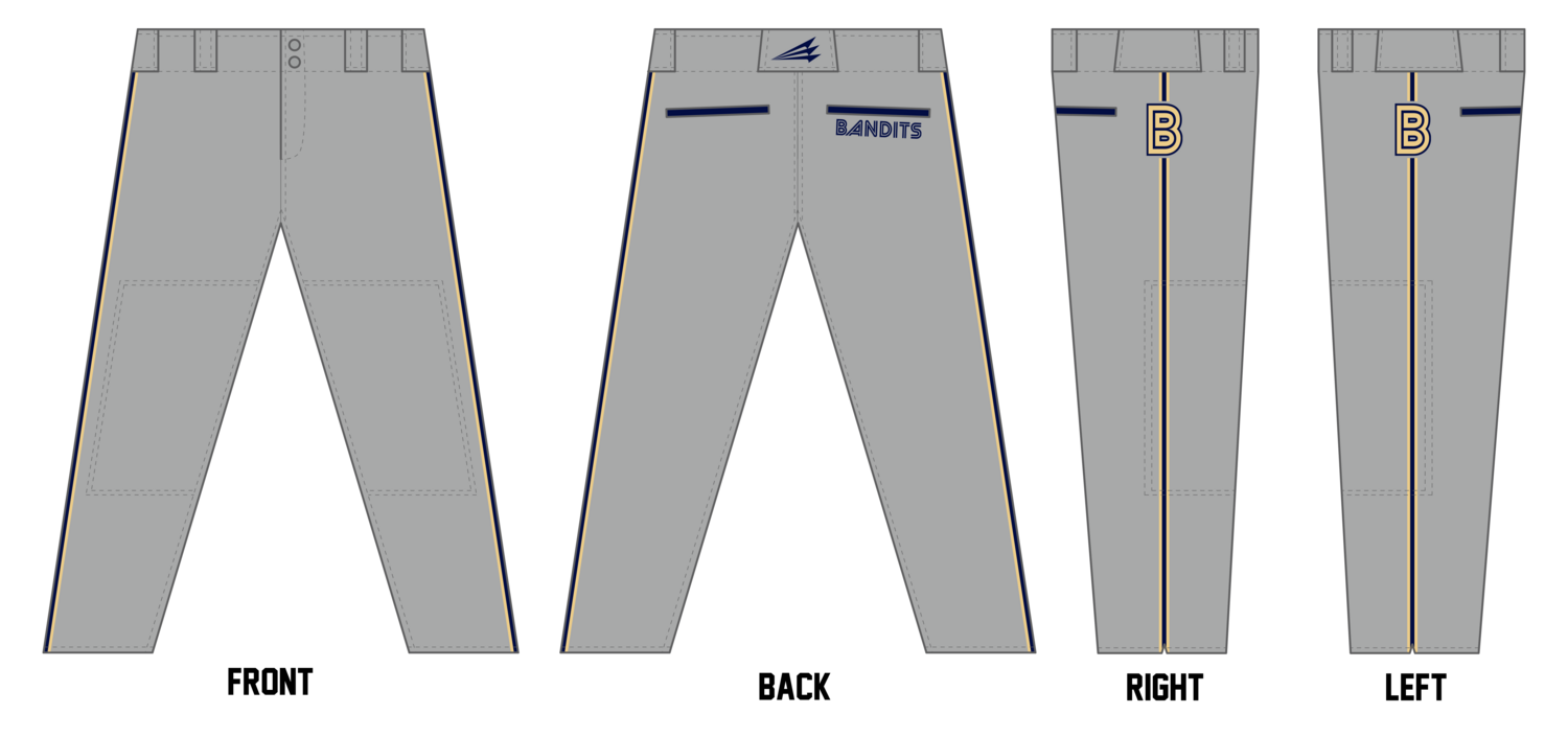 Boise Bandits Custom Athletic Cut Baseball Pants #BP7B
