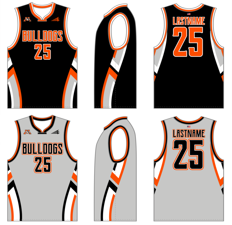 Bulldogs (Schnedler) Custom Hexaflex Basketball Jersey #J4D and #J4E