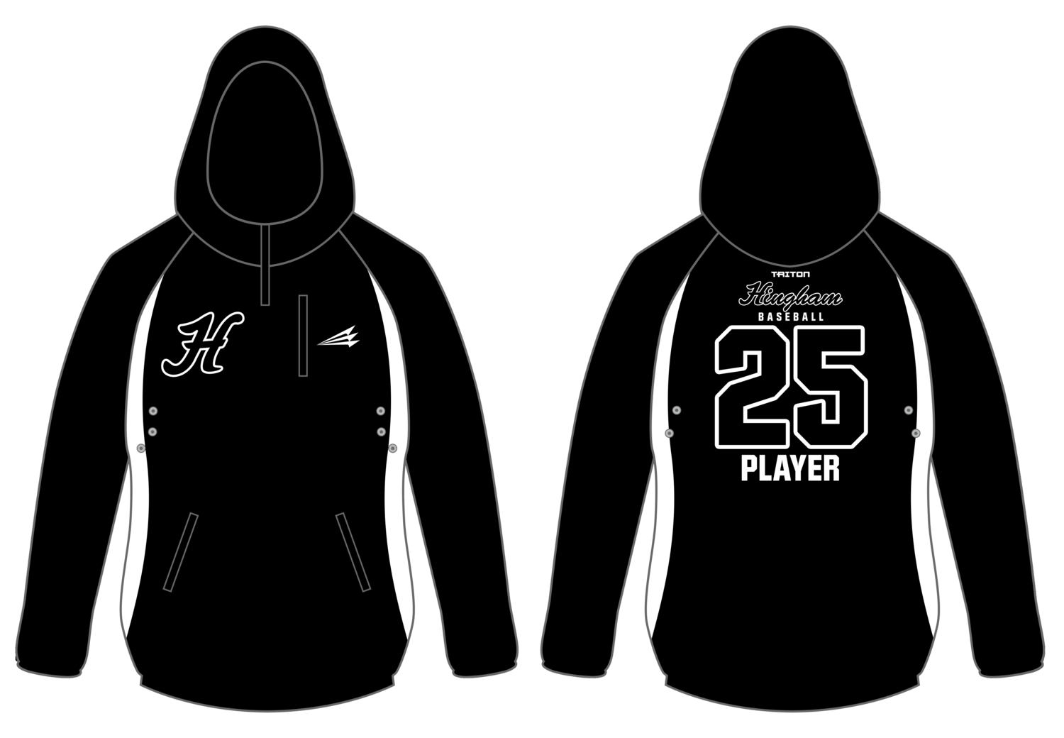 Hingham Baseball Custom Gladiator Hoodie #GH6