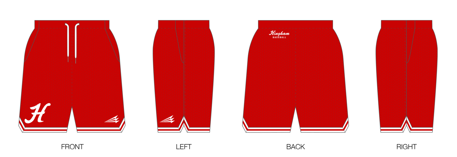 Hingham Baseball Custom Retro Mesh Shorts #MS3