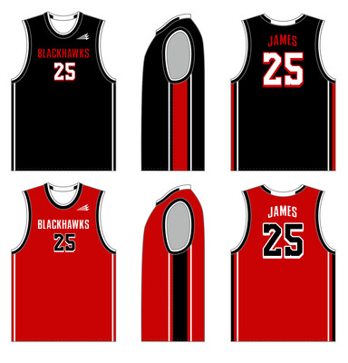 JR Blackhawks (Wenig) Custom Reversible NanoDri Basketball Jersey #J4, J4B
