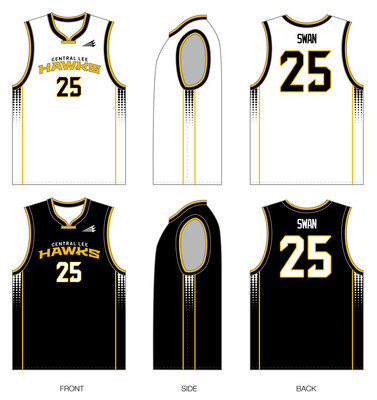 Central Lee Hawks Custom Reversible HexaFlex Basketball Jersey #J4B, J4C