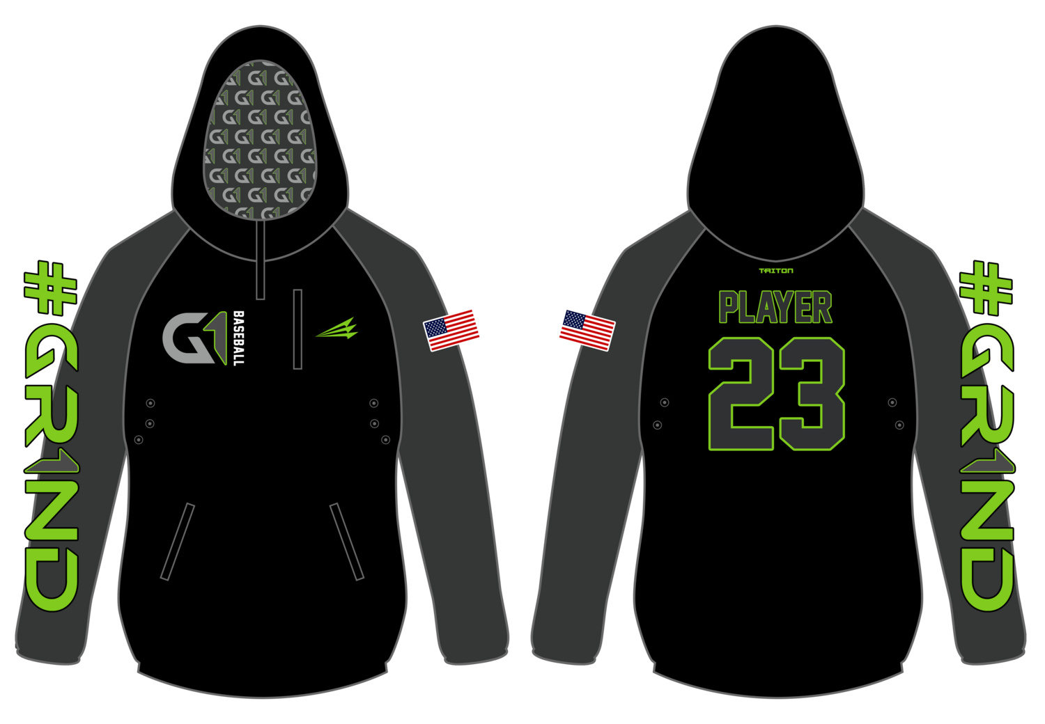 G1 Baseball Custom Gladiator Hoodie #GH1B
