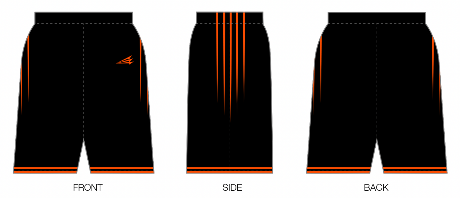 Dover Tigers Custom HexaFlex Mid Basketball Shorts #BS1D
