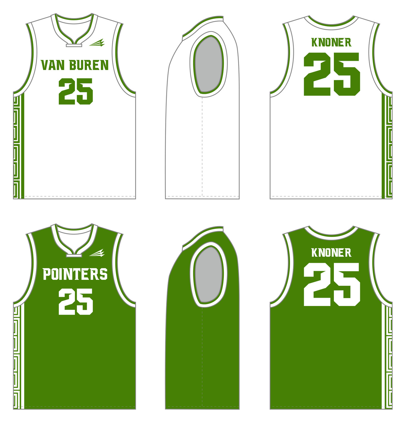 Van Buren Pointers Custom HexaFlex Reversible Basketball Jersey #J5, J5B