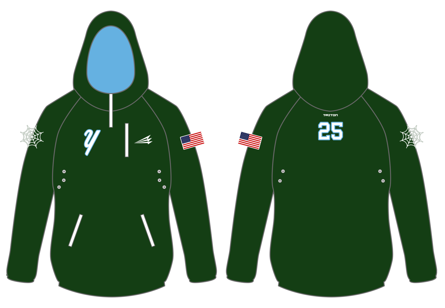 Yorktown Spiders Custom Gladiator Hoodie #GH3