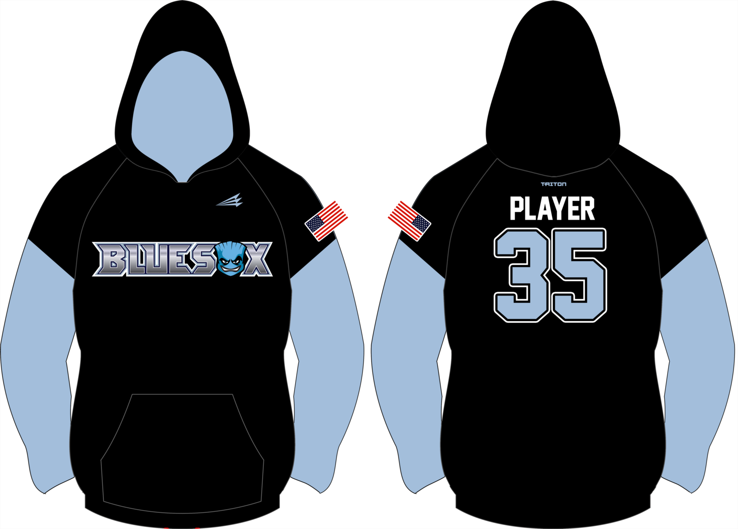 Blue Sox Custom Vulcan Hoodie #VH3