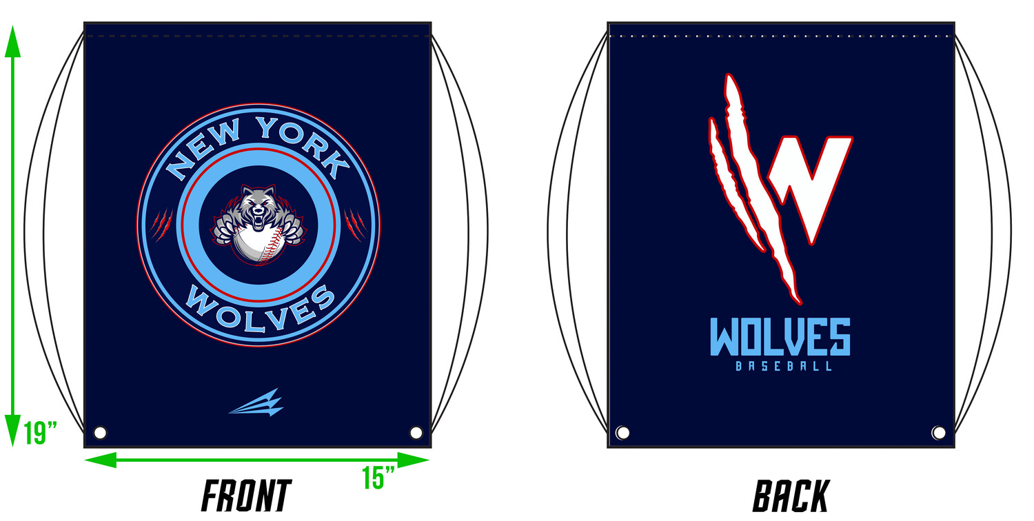 NY Wolves Custom Drawstring Bag #DB1B