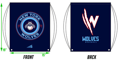 NY Wolves Custom Drawstring Bag #DB1B