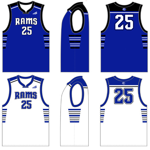 Rams Basketball Custom HexaFlex Basketball Jersey #J4A &amp; J4b