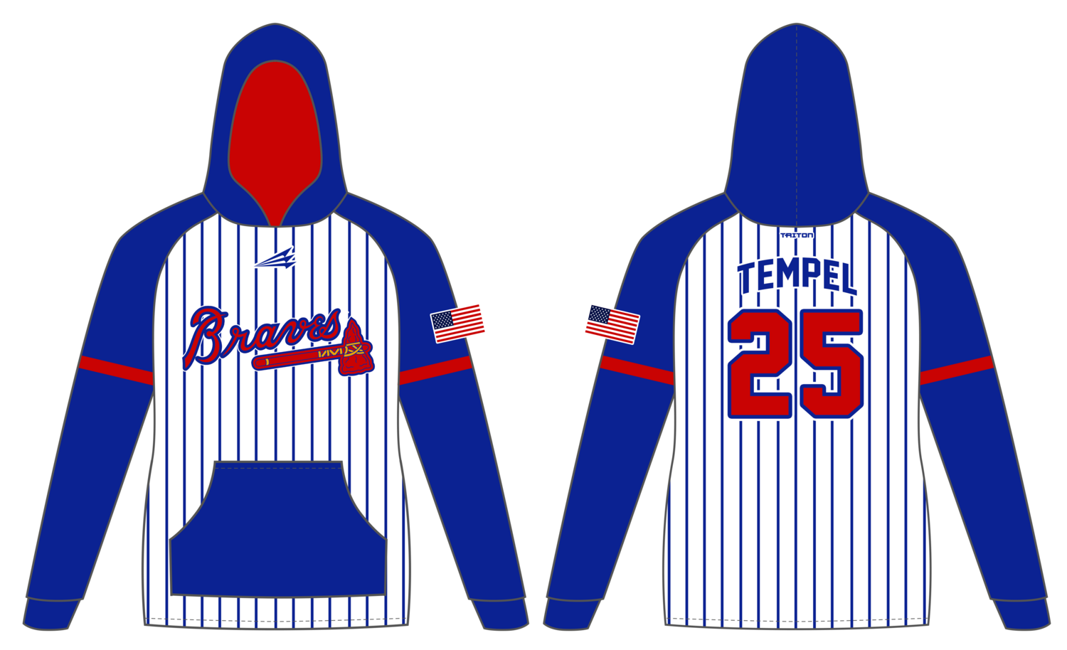 Illinois Braves Custom Vulcan Hoodie #VH3