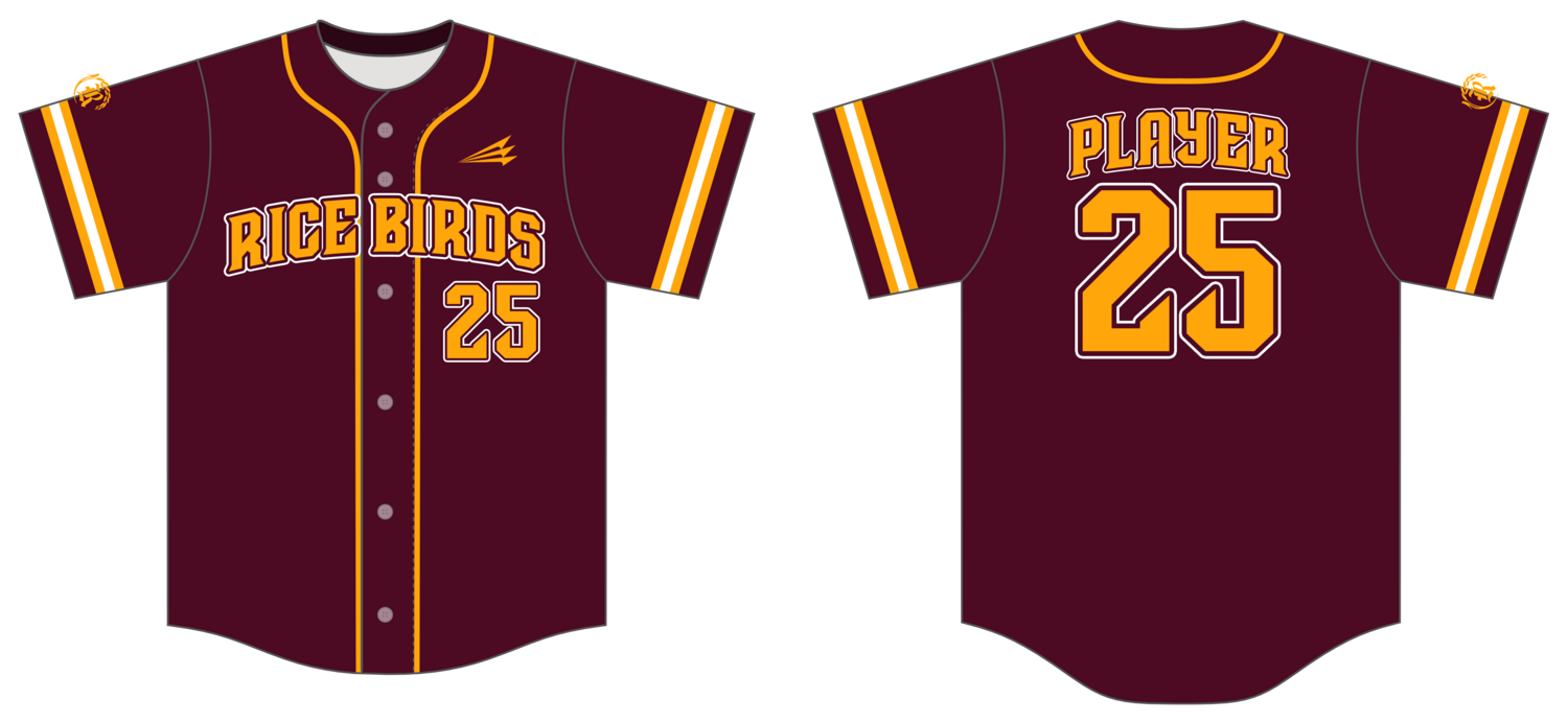 Rice Birds Custom NanoDri Baseball Jersey #J15D