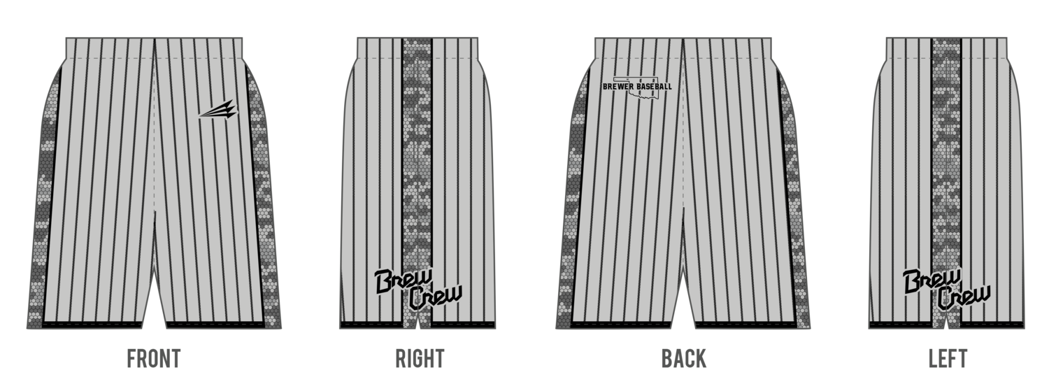 Brewer Baseball Custom Revolution Pocket Shorts #RV3