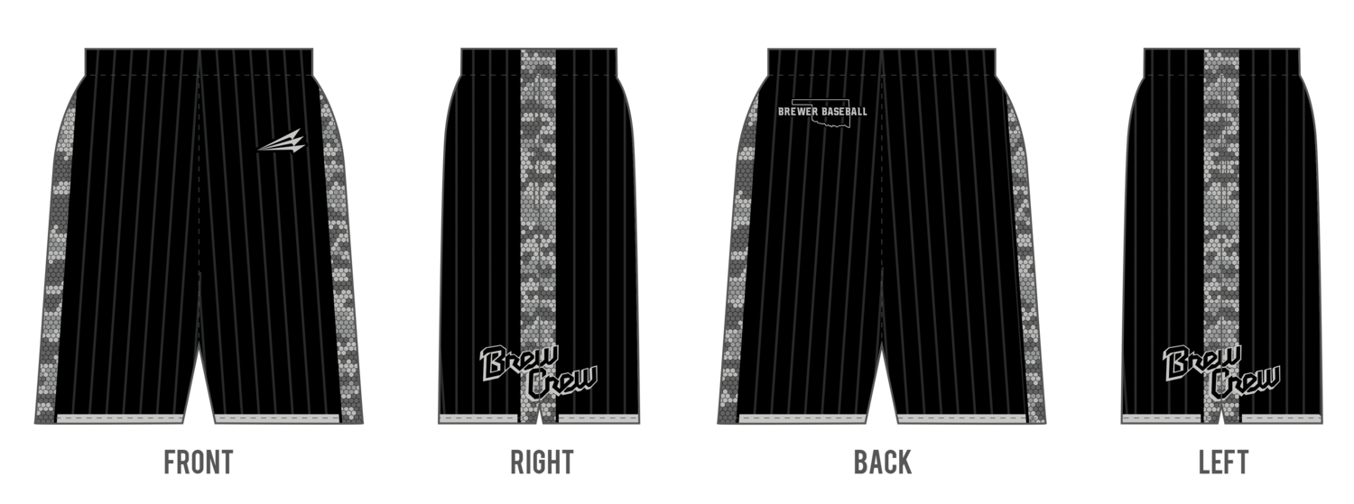 Brewer Baseball Custom Revolution Pocket Shorts #RV4