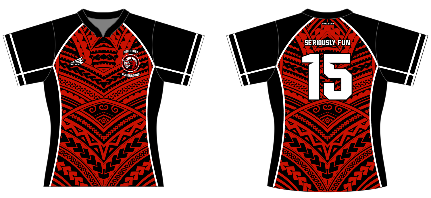 NDG Old Dragons Custom Wishbone QuadFlex Rugby Jersey #J3g