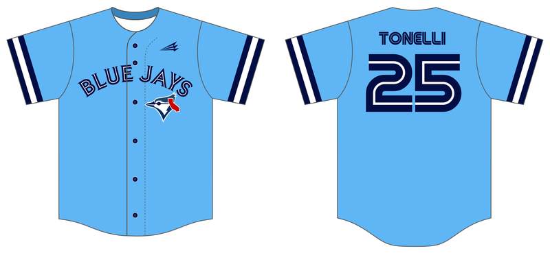 Blue Jays (Tonelli) Custom HexaFlex Baseball Jersey #J1C