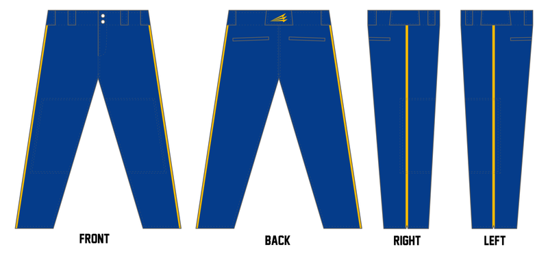 Blue Ridge Warriors Custom Long Relaxed Baseball Pant #BP2LR