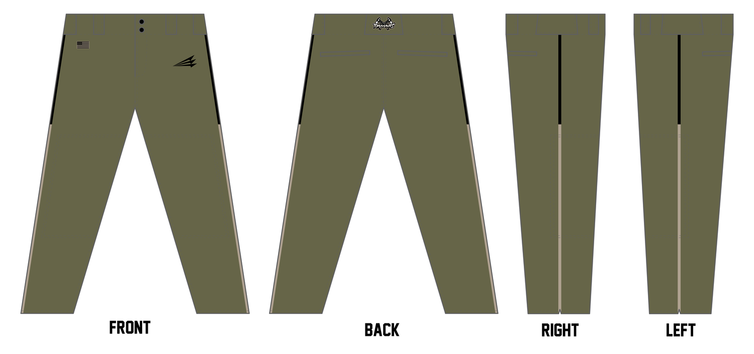Tomahawks (Ozment) Custom Athletic Cut Baseball Pants #BP10