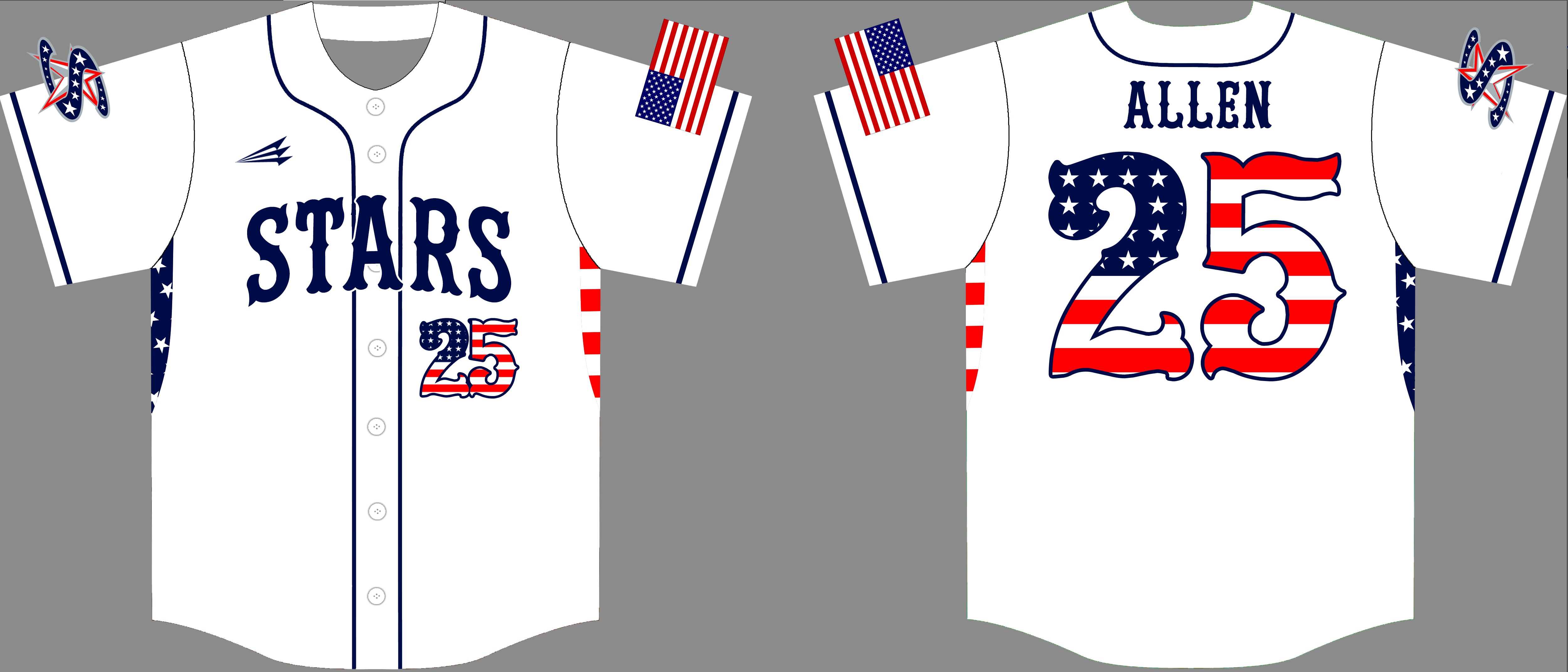 Stars Baseball (Allen) Custom Baseball Jersey #2B