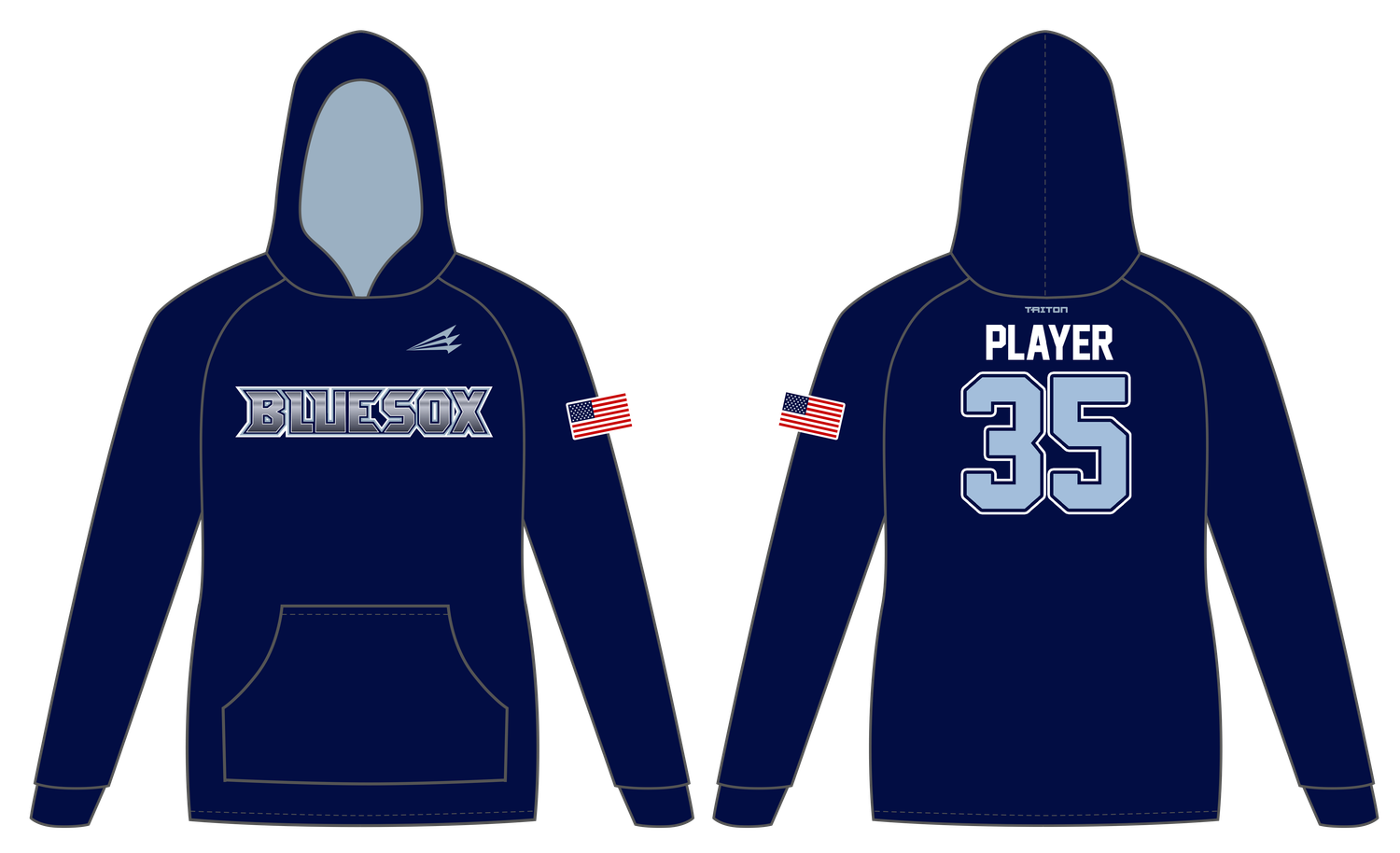Blue Sox Custom Vulcan Hoodie #VH6