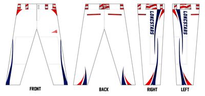 Lonestars (Garza) Custom Athletic Cut Baseball Pants #BP1C
