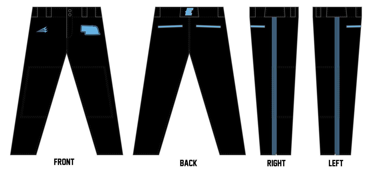Nebraska Prime Custom Long Relaxed Baseball Pant #BP1I
