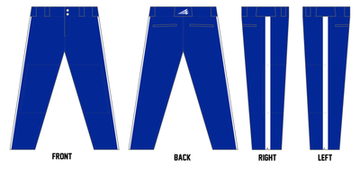Bishop Union High School Custom Long Relaxed Baseball Pant #BP1