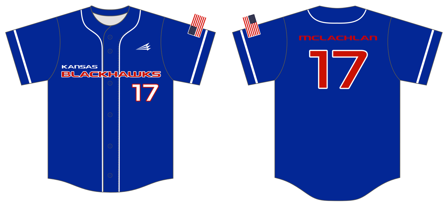 Kansas Blackhawks Custom HexaFlex Baseball Jersey #J5b