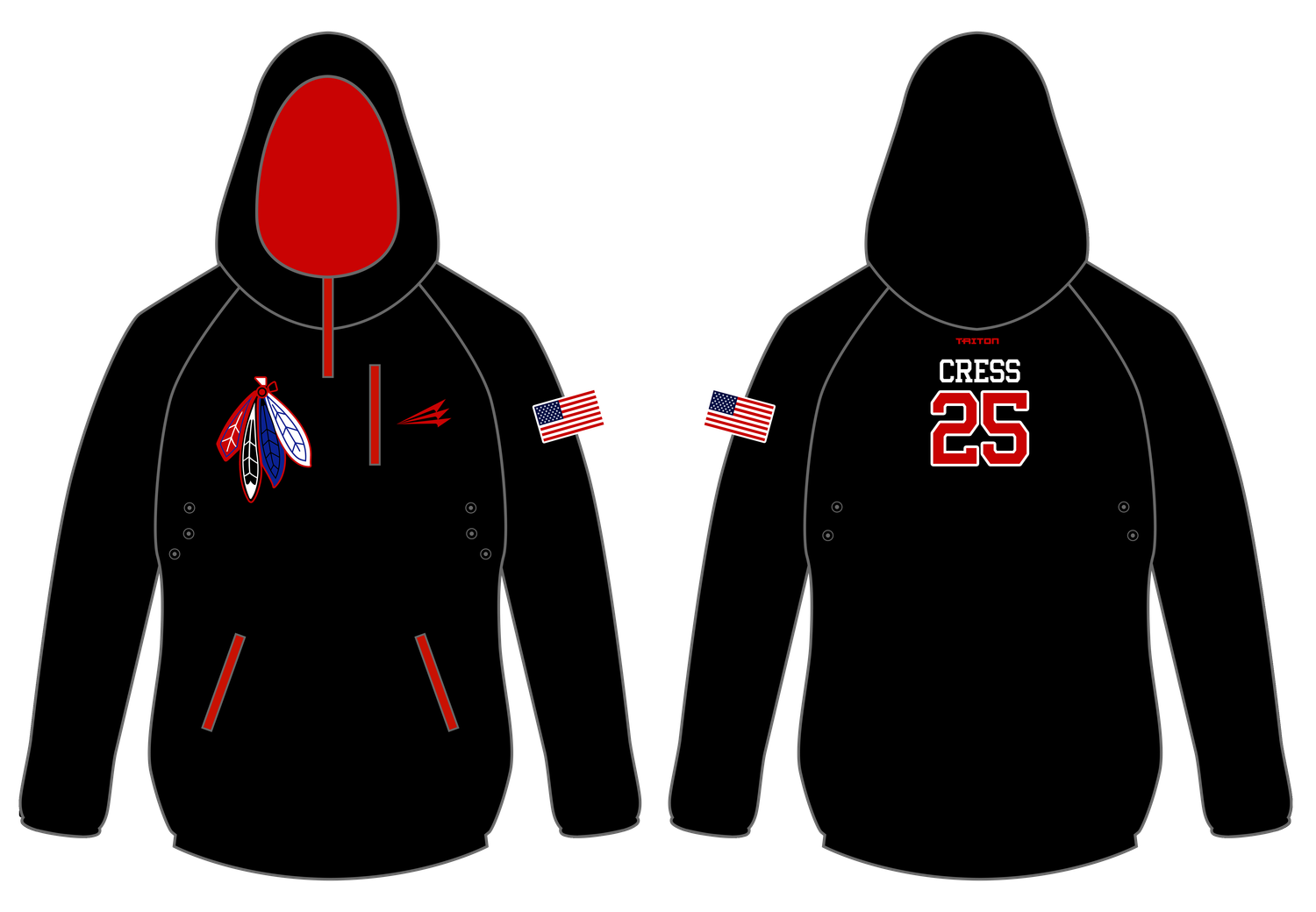 Kansas Blackhawks Custom Gladiator Hoodie #GH1