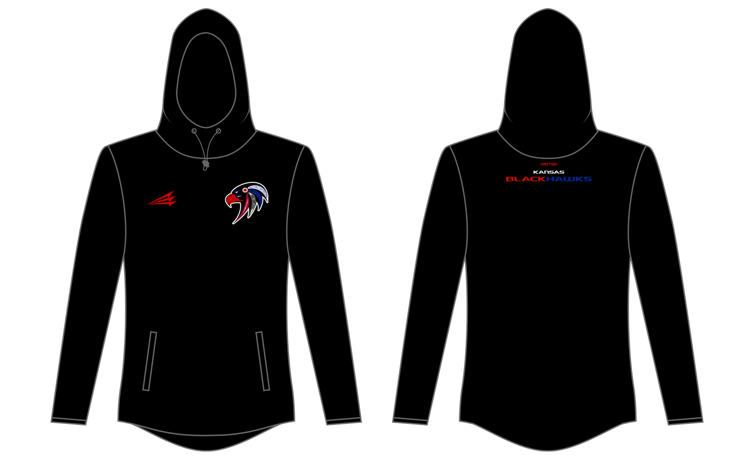 Kansas Blackhawks Custom QuadFlex Hoodie #QF1