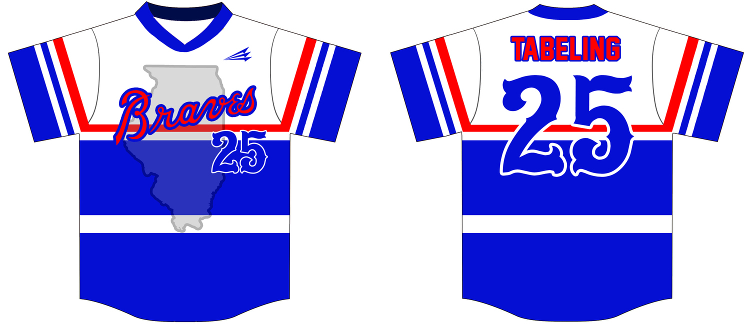 Illinois Braves Custom Baseball Jersey #1F