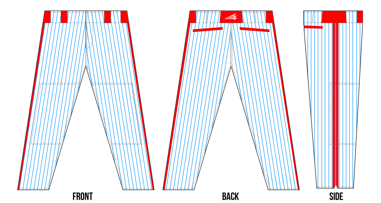 STL Sox Custom Baseball Pants Design #2A
