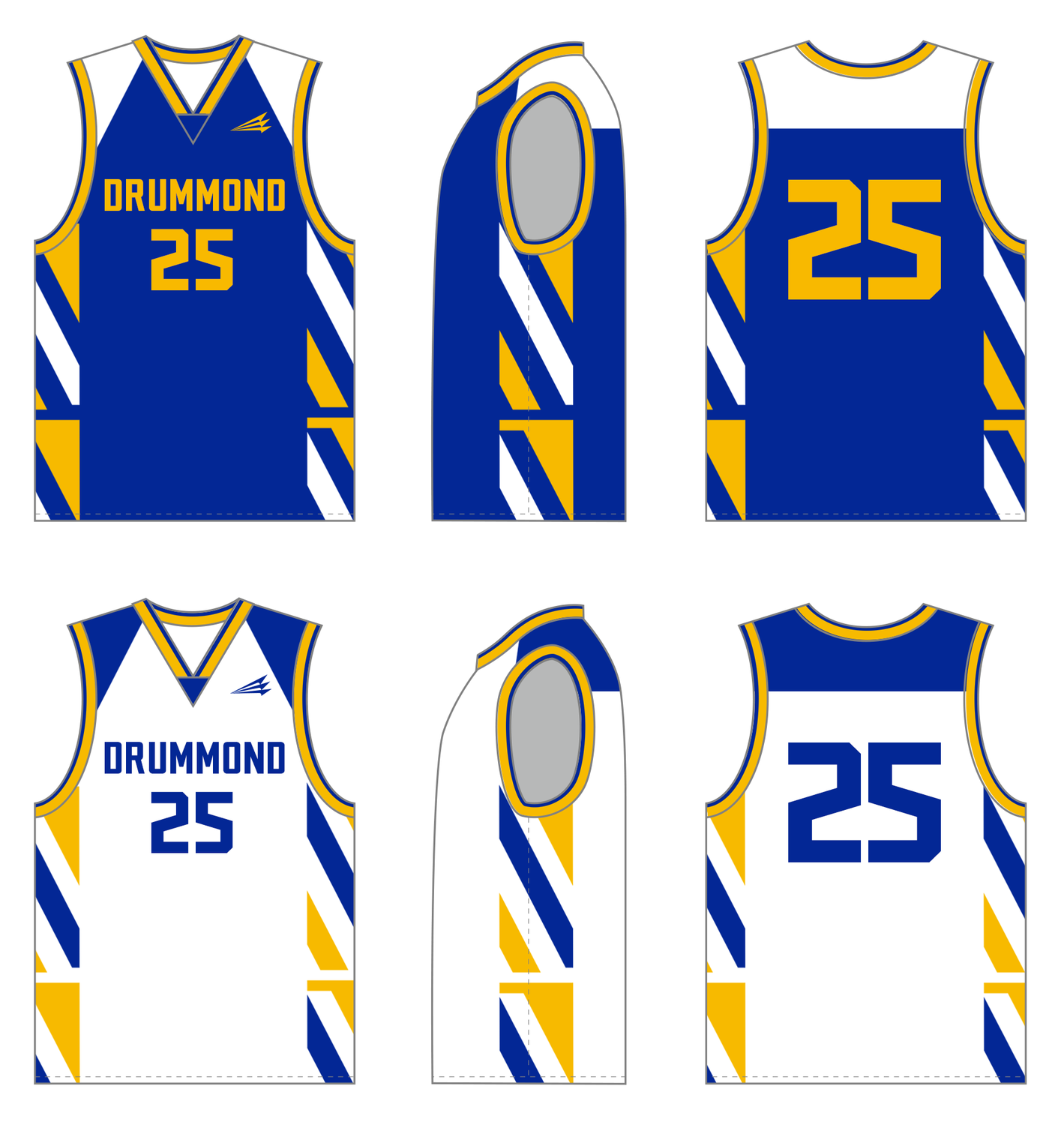 Drummond Bulldogs Custom Reversible NanoDri Basketball Jersey #J1B &amp; J2b