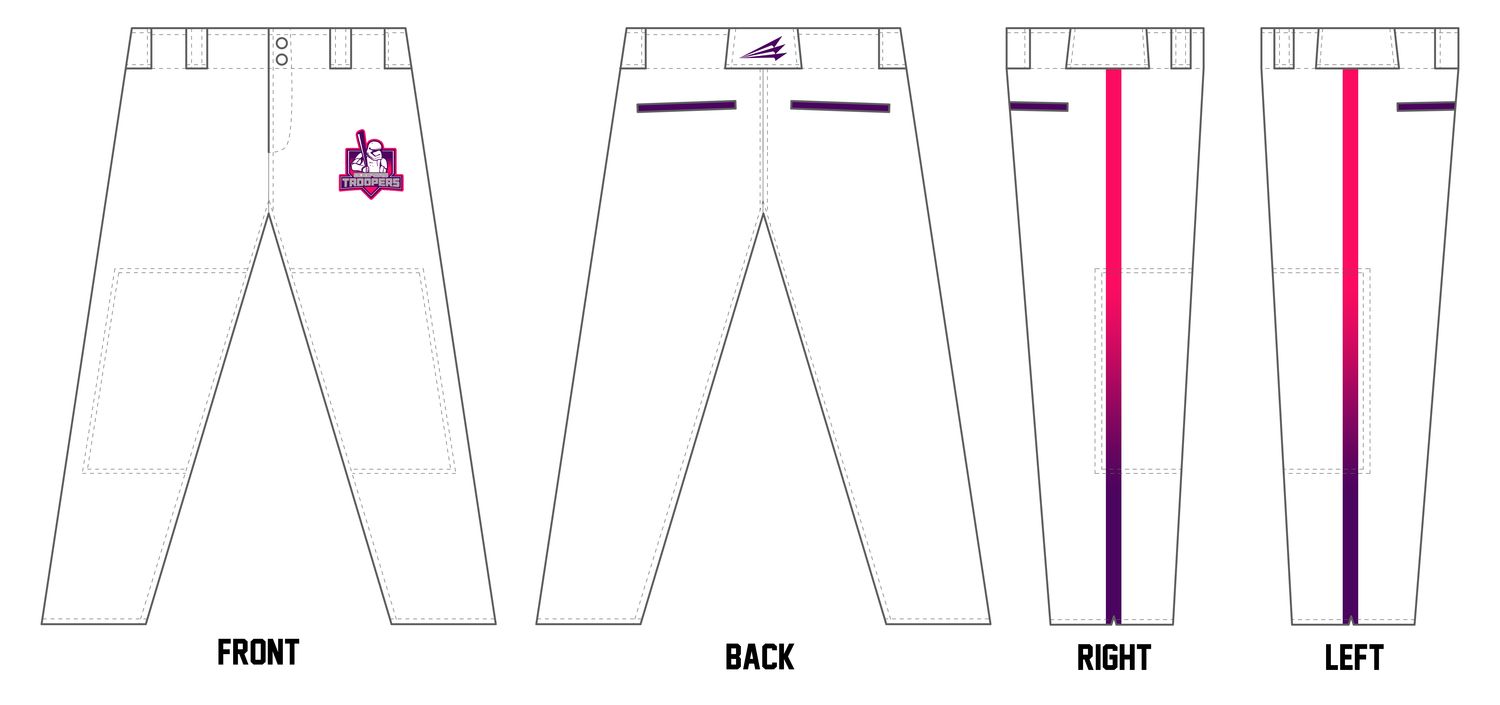 Troopers 14U Custom Athletic Cut Baseball Pant #BP3B